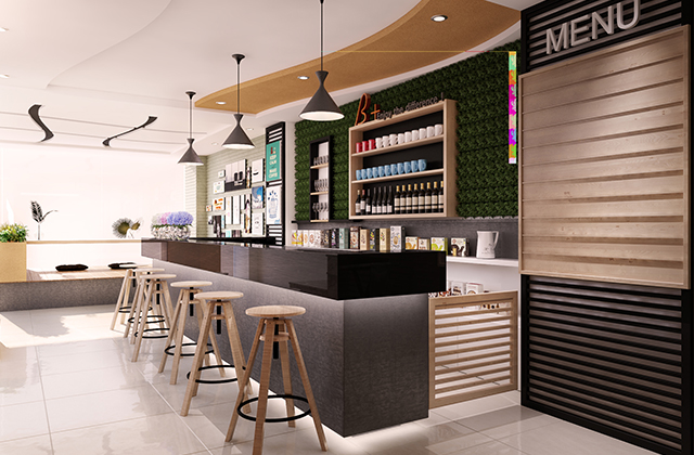 Quầy bar inox đơn giản, tiện dụng và tiết kiệm không gian quán tối ưu